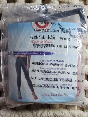 Assets Red Hot Label SPANX Gray Heathered Seamless Leggings New